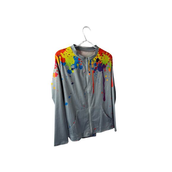 Women's Unbranded Fashion Light Weight Paint Splatter Design  Jacket & Pants Set - Picture 1 of 6
